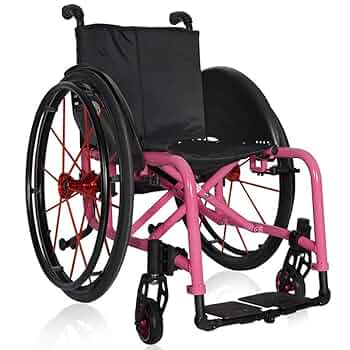 Amazon | ピンクの車椅子、女の子と女性のための軽量折りたたみ