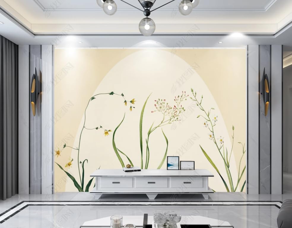 Papier peint intissé feuilles de plantes salon 300x210 cm