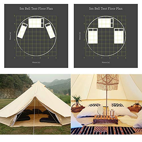 Carpa de lona algodón impermeable para 6-8 personas miniatura 6