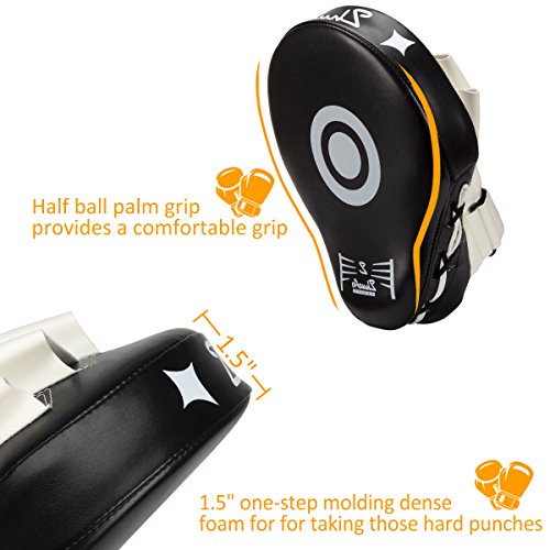image for PAMASE Boxing Leather Punch Focus Mitts - Target Training Hand Pads fo