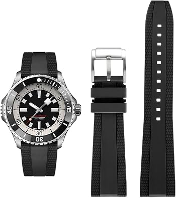 FKM Rubber Band For Breitling Superocean Watches With Buckle, Rubber Watch Band Straps For Breitling Professional Watches