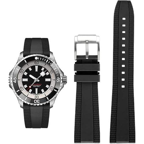 FKM Rubber Band For Breitling Superocean Watches With Buckle, Rubber Watch Band Straps For Breitling Professional Watches