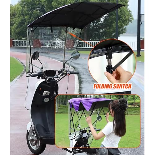 Toldo plegable para motocicleta eléctrica y scooter con panel HD 5