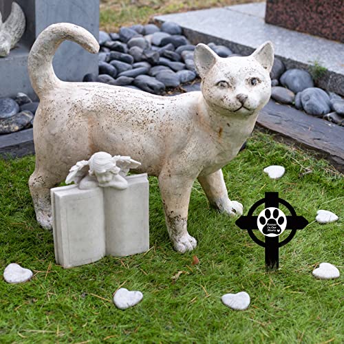 Wesiti UTE-WESITI-252 Dog Pet Grave Markers Metal Pet Memorial Stake Paw Print Memorial Plaque Cross Pet Memorial Gifts Cemetery Garden Grave Decoration Memorial Garden Decor thumb #4