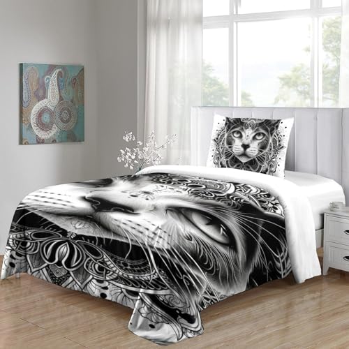 Parure de lit 135x200 chat mignon en microfibre pour de douces nuits - 5