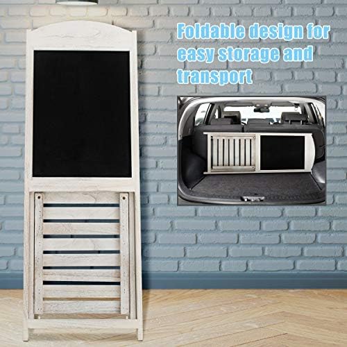 COSTWAY A-Frame Chalkboard, Folding Pavement Sign Advertising Board with Display Shelf, Vintage Sidewalk Easel Blackboard for Café, Bar, Restaurant