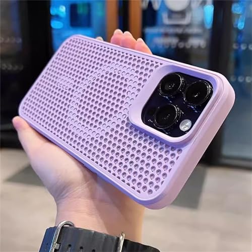 Étui magnétique de luxe en maille violette pour iPhone 14 Pro Max