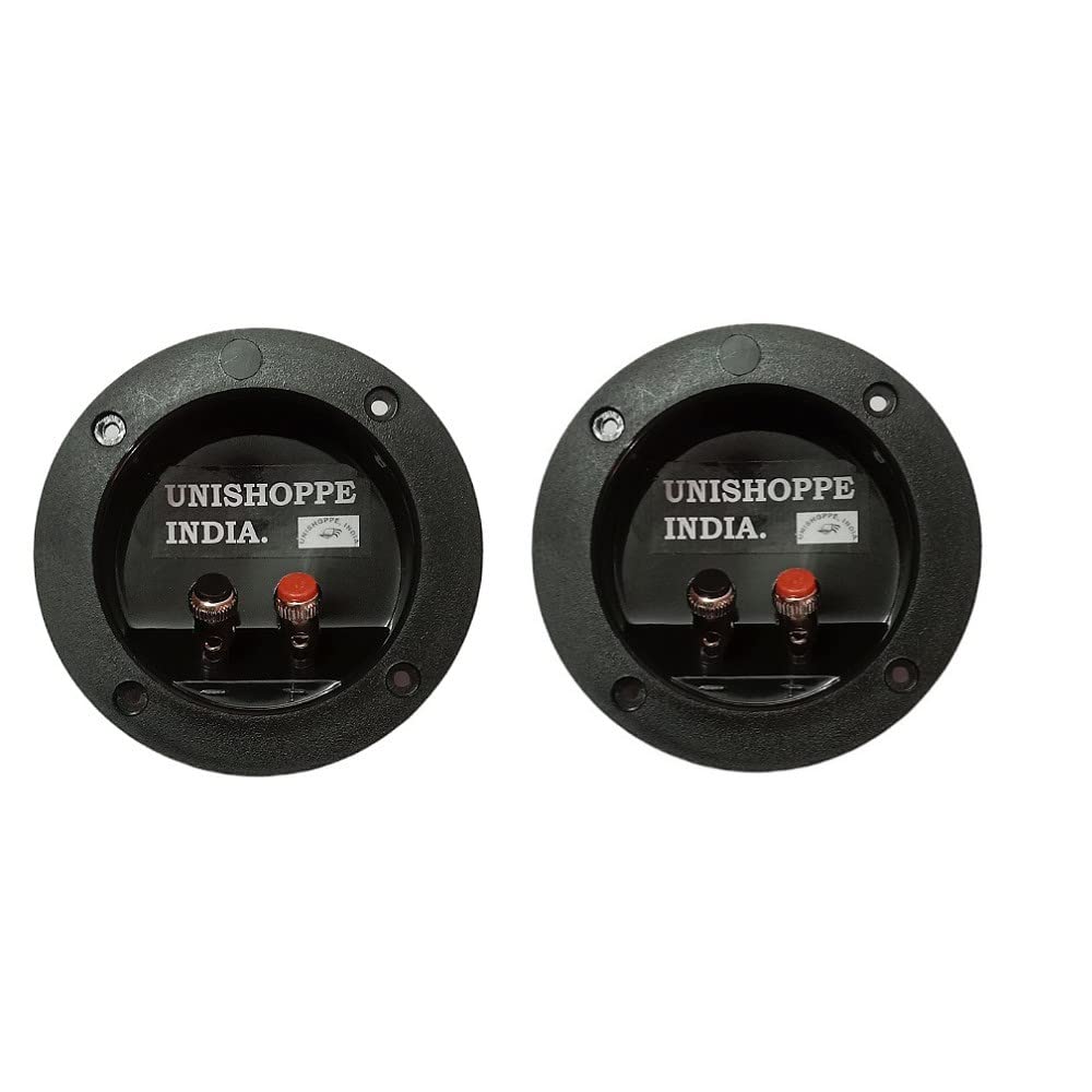UNISHOPPE Plastic Round Push in Spring Terminal 2 Pcs for Subwoofer Cabinet, Bass Tube, Speaker Box.-image-39