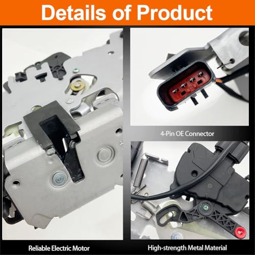 Image of Manual Right Sliding Door Lock Actuator Compatible with 2008-2020 Grand Caravan, 2008-2016 Town & Country - 2012-2015 Ram C /V Rear Passenger Side