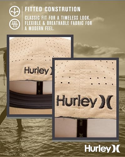Image of Hurley Men's Baseball Cap - Sweat-Wicking Fitted Baseball Hats for Men (S-XL)