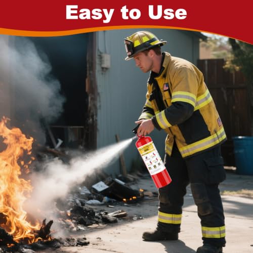 Image of 6 Pack ABC Dry Chemical Fire Extinguisher, 2.5 lb 1-A:10-B:C Fire Extinguisher for Home, Office, Boat, Truck, Quick Release Handle, Ideal for Electrical & Grease Fire