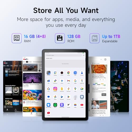 Image of TCL TAB 10 Gen 4 Android Tablet, 10.1 inch FHD IPS Display, Octa-Core CPU, 12GB RAM (4GB+8GB), 128GB Storage, 6000mAh Battery, Android 15, Wi-Fi, Metal Body, Tablet for Students, Young Adults & Families