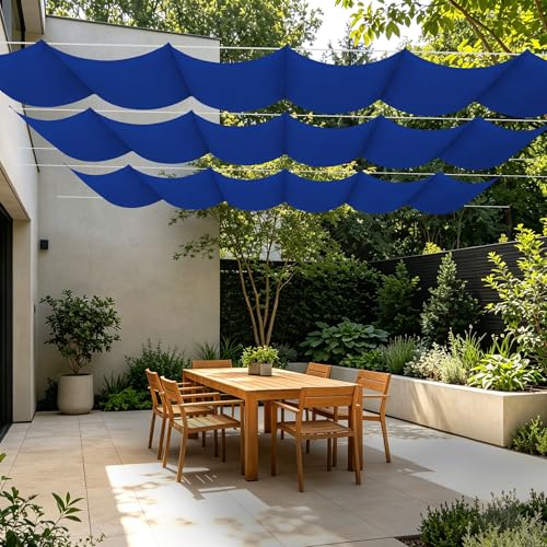 Toile ombrage rétractable vague imperméable avec oeillets robustes