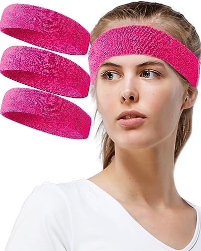 Tanluhu Diademas deportivas para entrenar, hacer ejercicio, tenis, baloncesto, correr, de tela de rizo, atlética, de algodón, para hombres y mujeres