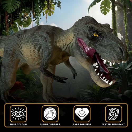 Image of Realistic Walking Tyrannosaurus Rex Dinosaur Action Figure, T Rex Toy Big Dinosaurs Toys for Kids, Jurassic Dino Toys for Boys & Girls, Big Trex Toy for Play and Display (Walking TRex)