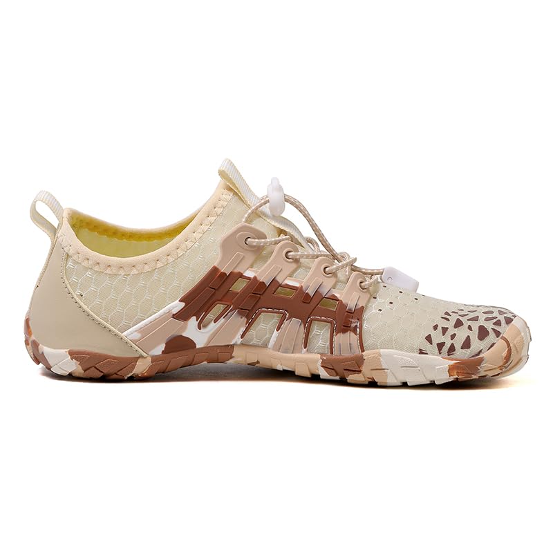 Men's Camouflage Water Shoes, Quick Dry Barefoot Sneakers, Surf Climbing Riding Breathable (Sandy Soil Color, Adult, Men, 7.5, Numeric, US Footwear Size System, Medium)4