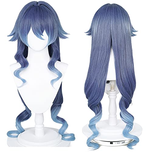 Cosplay Wig Genshin Impact Sumeru Layla Wigs Blue Gradient Anime Cos