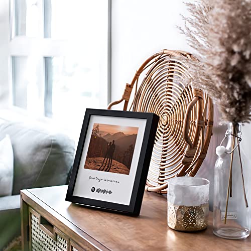 Image of Ritwika's Personalized Photo Spotify Qr Code Name Message Digital Print Engineered Wooden Frame For Desk 17 X Cm Multicolor Set Of 1, Square, Tabletop