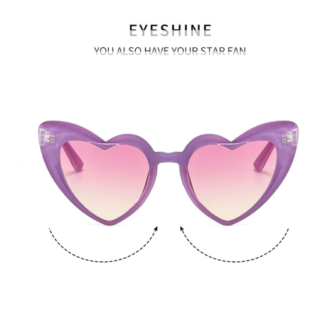 Occhiali da sole alla moda a forma di cuore, da donna, alla moda, da uomo, per viaggi e feste, protezione UV400.