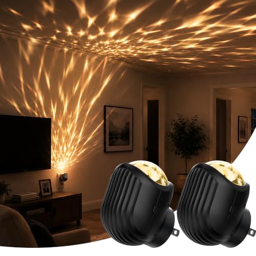 Image of L LOHAS LED Night Lights Plug into Wall, 2 Pack Projector Night Light | Dusk to Dawn Sensor, 3000K Soft White Dimmable Night-Lights, 180 Rotating Plug in Nightlight for Bedroom Hallway Room Decor