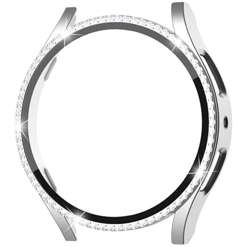 【KOOLRIVER】スマートウォッチ保護ケース・Galaxy Watch 6 用 ケース 耐衝撃 カバー 可愛い/かわいい/きらきら ラインストーン エレガント 強化ガラス ガラスフィルム付き 全面保護 液晶保護ケース ギャラクシーウォッチ6 40mm