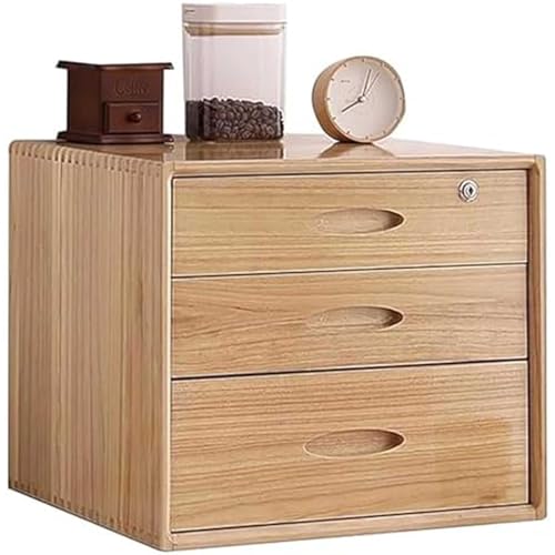 Organizer da scrivania in legno con cassetti con serratura per riporre documenti e accessori, soluzione elegante e funzionale per scrivania da ufficio