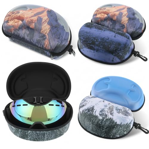 Copkim 2 Pcs Ski Snow Goggle Case Large Goggle Cases Hard Shell Swim Sunglasses Hard Boxes Large Protective Hardcover Carrying Boxes Sports Glasses Storage Holder for Ski Snow Snowmobile Glasses