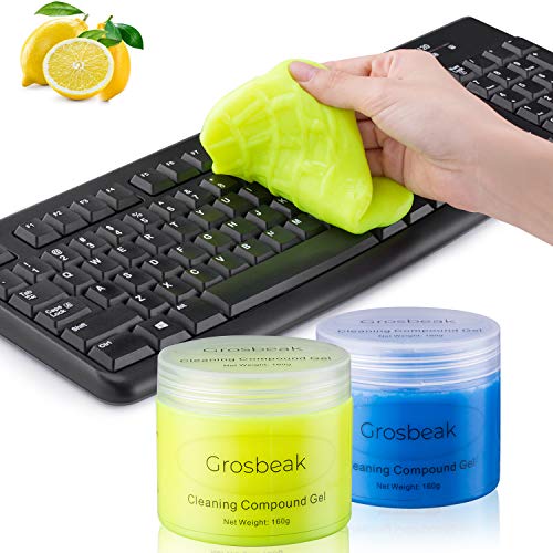 2-Pack Keyboard Cleaner, Dust Cleaning Mud, Car Cleaning Gel/Slime for Computers, Laptops and Car Vents. 2x160g