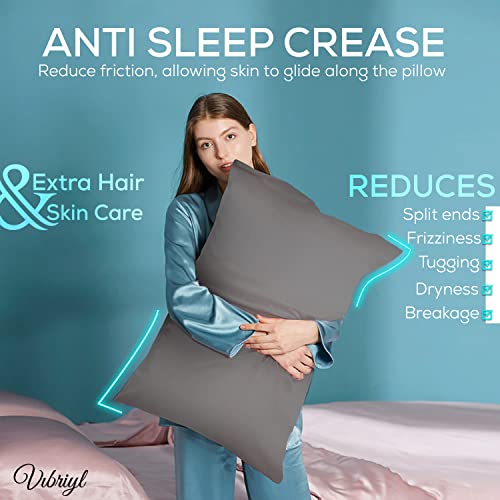 VIBRIYL 19 Momme Silk Pillowcase, Premium Quality 100% Mulberry Silk Pillowcase Hair and Skin with Hidden Zipper - Image 4