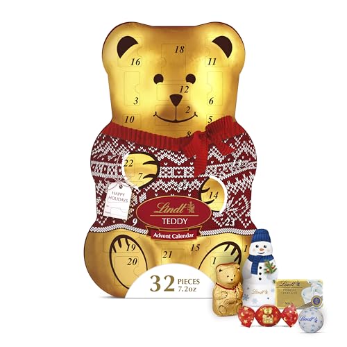 Image of Lindt Teddy Christmas Advent Calendar Assorted Chocolate Candy Box, 7.2 oz.