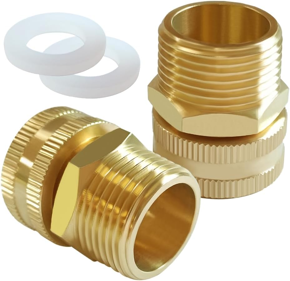 Uenede 2PCS Brass Garden Hose Swivel Connector 3/4"GHT