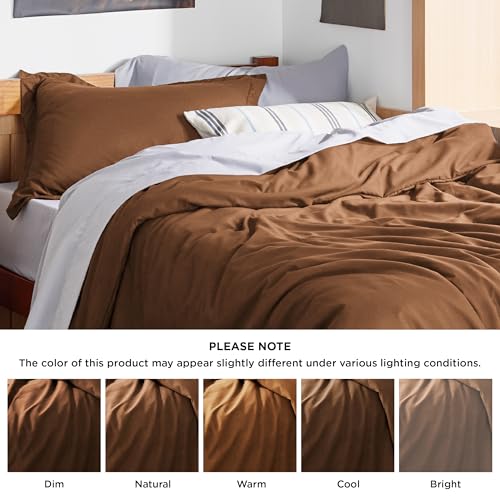 Image of Bedsure Twin /Twin XL Duvet Cover, Soft Double Brushed Bedding Set, Brown | For Kids & Adults, 68 inchx90 inch Comforter Cover, Hotel Luxury, All Season, Breathable, Easy Care, Lightweight, Zipper Closure