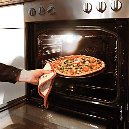 Relaxdays Teglia per Pizza Rotonda, Set da 4, Ø 33 cm, Acciaio al Carbonio, per Focacce e Pane, Forno, Cucina, Grigio, Lega, Nero, 33x33x1.8 cm - immagine 4