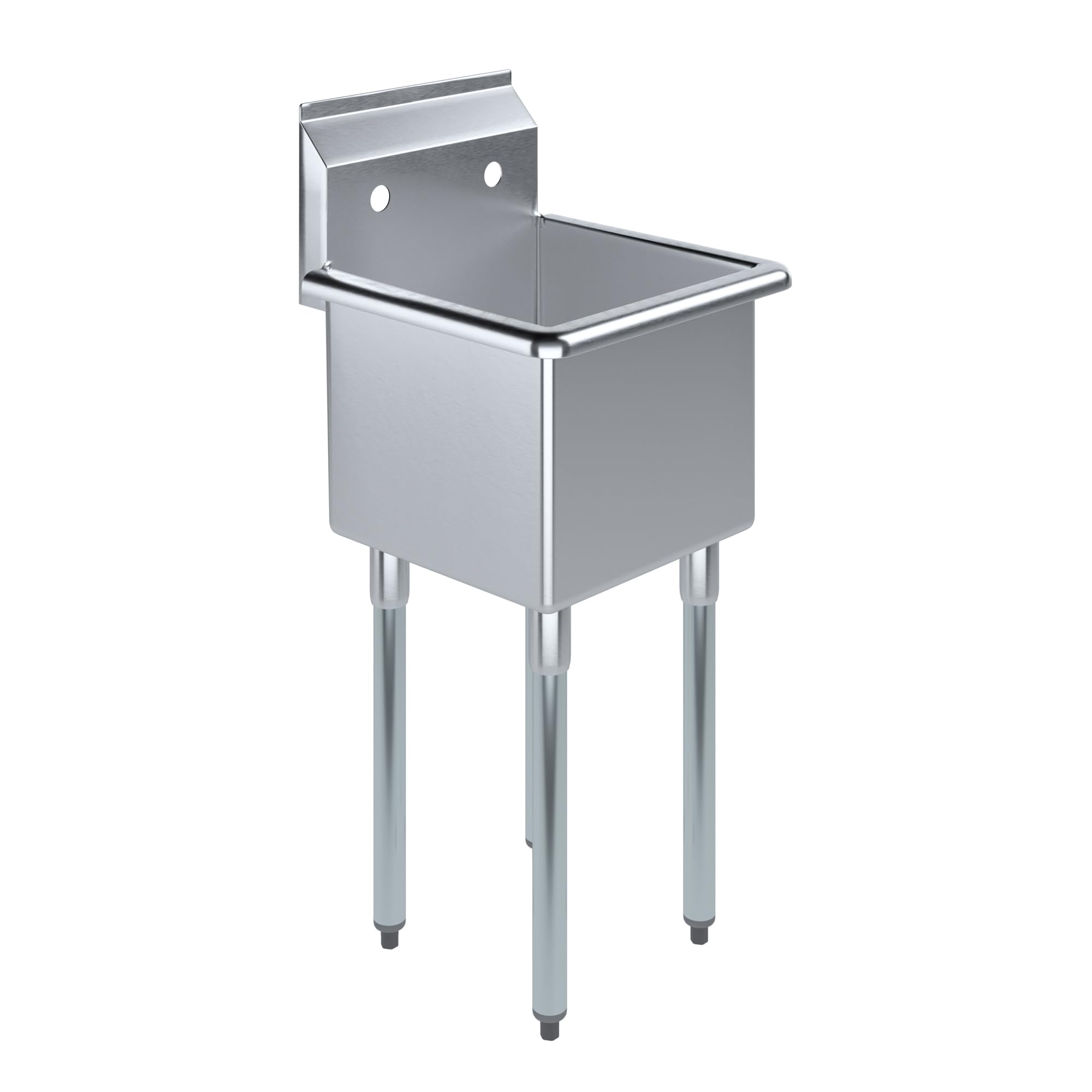 AmGood Stainless Steel Prep &amp; Utility Sink | 304 Stainless Steel | NSF | Restaurant, Kitchen, Laundry, Garage (Bowl Size: 15" x 15" No Faucet)