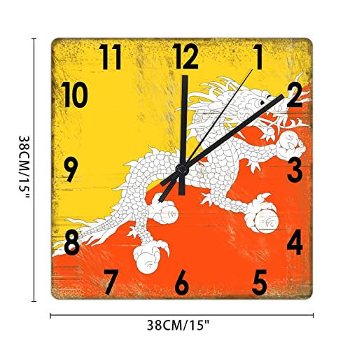 Horloge murale en bois Bhoutan cadeau idéal pour la maison