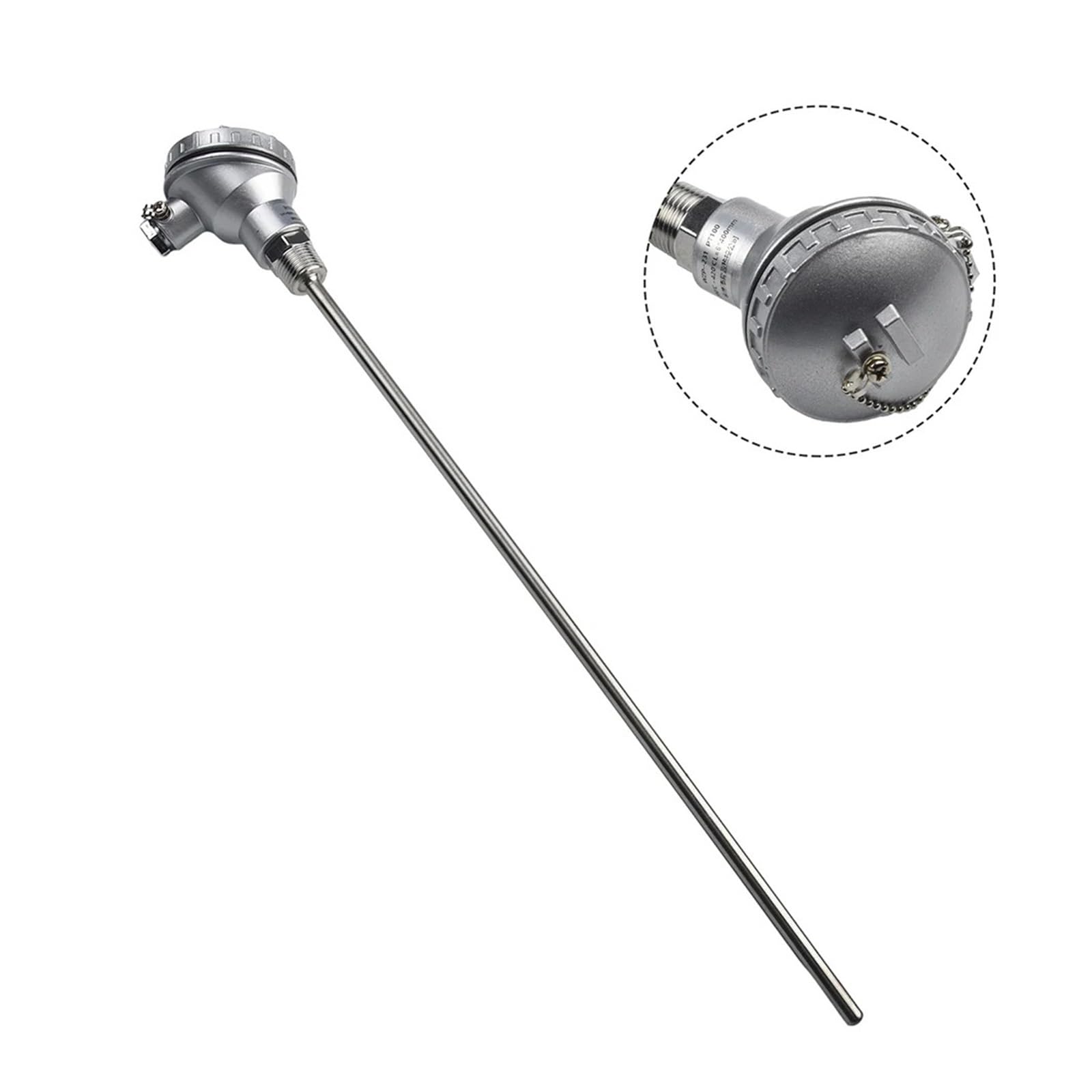 1 sonda sensore di Temperatura RTD PT100 con Filettatura da 1/2" e Testa terminale termocoppia