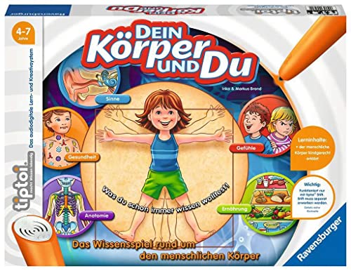 Ravensburger tiptoi Spiel_00560_Dein Körper und Du_Lernspiel ab 4 Jahren für 1-4 Spieler, das Wissensspiel rund um den menschlichen Körper