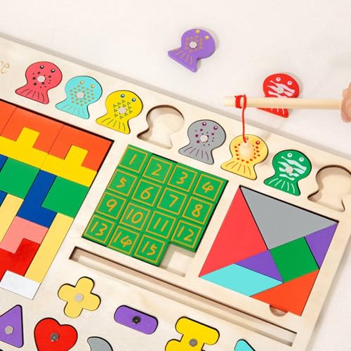 Jeu d'association chiffres et planche puzzle éducative motricité fine 40 pièces - 5