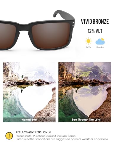 Image of BLAZERBUCK Anti-salt Replacement Lenses for Oakley Holbrook OO9102 Sunglasses, Anti-Scratch, Impact Resistant & Fit Perfectly