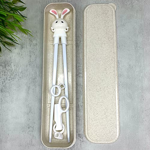 Hashi Infantil com Suporte para Dedos Personagens Diversos (Coelhinho Branco)