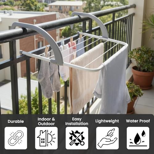 Aspect 3-Tier Folding Clothes Airer & 5-Tier Radiator Drying Rack with Extra Wings, Lightweight & Space-Saving for Indoor/Outdoor Use - Image 3