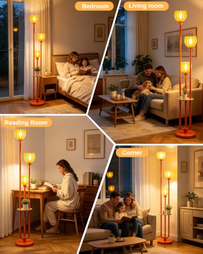 Image of Lightdot Globe Floor Lamp with LED Bulbs Included, Dimmable Floor Lamps,Unique Modern Standing Tall Lamp for Bedroom Living Room /Sofa Beside /Corner Decor-Gold