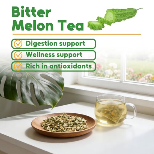 Image of Olvvla - Bitter Melon Tea - 100 Count - Natural Dried Momordica Charantia | Sifted dried bitter melon slices, light bitter taste, Non-GMO and caffeine-free, support for daily wellness