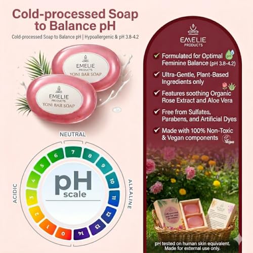 Image of Natural Feminine Soap Bar pH Balanced - 2 Pack x 100g - Cold Process Intimate Wash with Botanical Extracts - Gentle Daily Feminine Hygiene Bar, for Daily Comfort & Fresh Feel