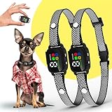 2 Pack Bark Collar for Small Dogs 5-15 lbs and Puppies - No Shock Anti Barking Collar - Rechargeable Smart Collar for Dog Training with 7 Sensitivity Levels and 3 Beep&Vibration Modes