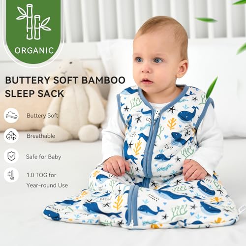Image of Yoofoss Baby Sleep Sack 0-6 Months Rayon Made from Bamboo 1.0 Tog