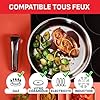 Tefal Ingenio Lot de 4 pièces, Casseroles 16/18/20 cm + 1 poignée amovible, Induction, Acier inoxydable, Empilable, Gain de place, Preference On L898S334