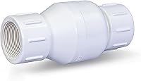 Vista 1 de Midline Valve Válvula de retención en línea del PVC 4I2U100 para la prevención del reflujo; 1" FIP; Plástico blanco