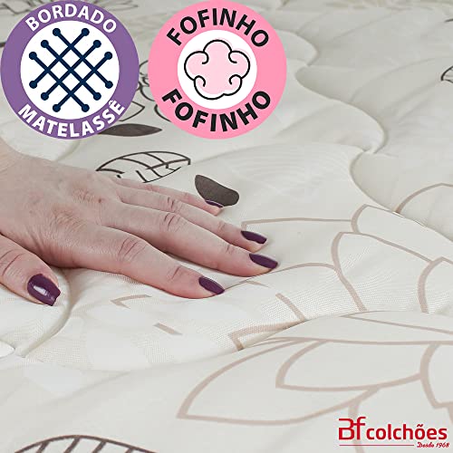 Colchão Solteiro Ortopédico Firme Espuma D33 Antialérgico Certificado Bege 88x188x24cm - BF Colchoes
