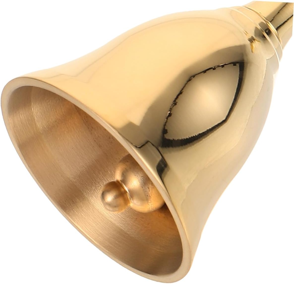 SHINEOFI Solid Brass Pentagram Hand Bells 2pcs, Vintage Metal Handheld Calling Bells for Altar Rituals, Classroom, Restaurant Service, Loud Ringing Decorative Accessories